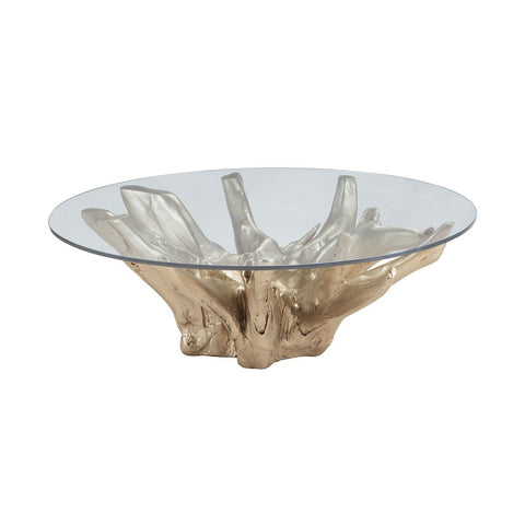 Champagne Teak Root Coffee Table Furniture Dimond Home 