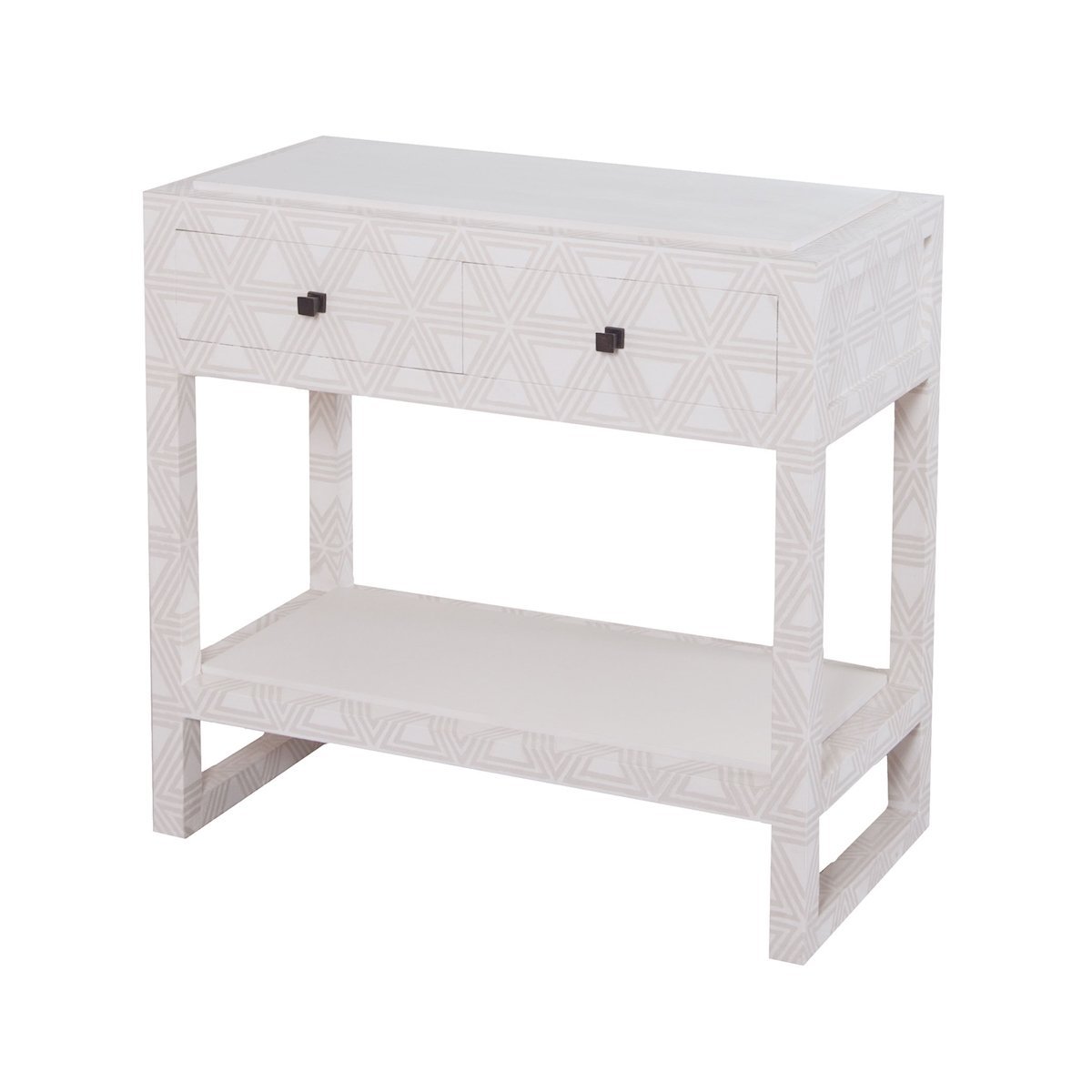 Bedford Fabric Wrapped 2 Drawer Bedside Table Furniture Dimond Home 