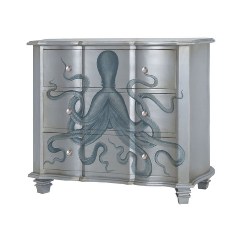 Gorgon Octopus Chest In Silver Leaf And Blue FURNITURE Sterling 