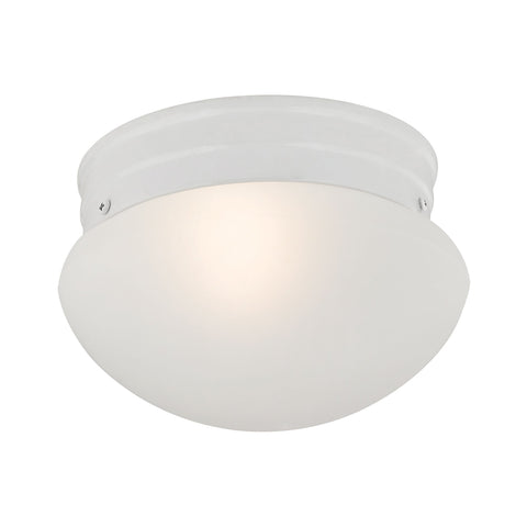 8"w 1-Light White Mushroom Ceiling Light Ceiling Thomas Lighting 