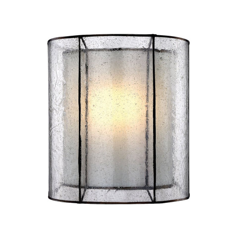 Mirage 1 Light Wall Sconce In Tiffany Bronze With Off-White And Seedy Glass Wall Sconce Elk Lighting 