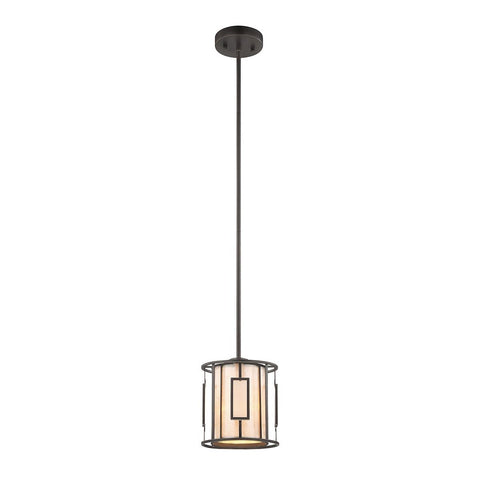 Minden Pendant In Tiffany Bronze With Mica And Frosted Seedy Glass Ceiling Elk Lighting 