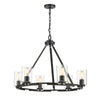 Monroe 29"w Chandelier in Black with Clear Glass Ceiling Golden Lighting 