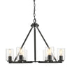 Monroe 29"w Chandelier in Black with Clear Glass Ceiling Golden Lighting 
