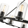 Monroe 33"w Chandelier in Black with Clear Glass Ceiling Golden Lighting 