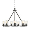 Monroe 33"w Chandelier in Black with Clear Glass Ceiling Golden Lighting 