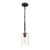 Monroe Mini Pendant in Black with Clear Glass Ceiling Golden Lighting 