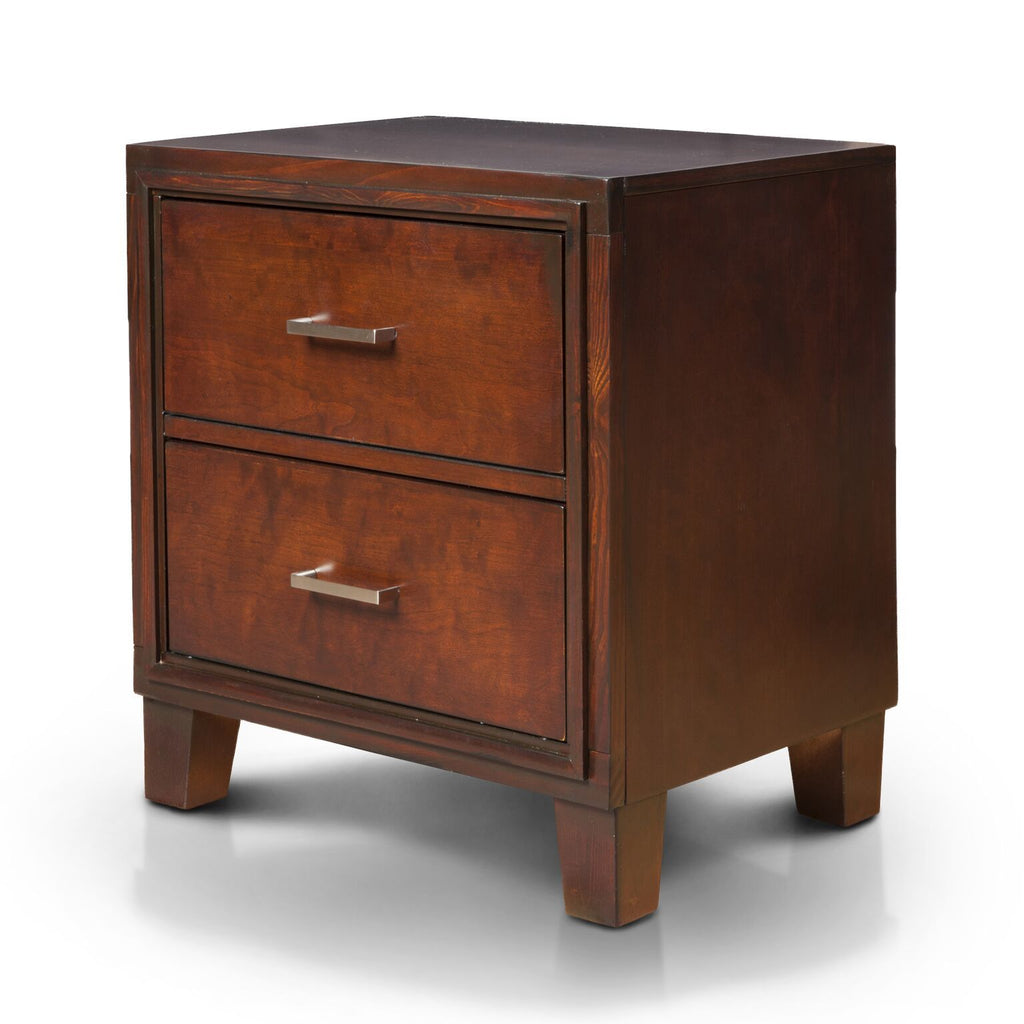 Delore 2-Drawer Nightstand Brown Cherry Furniture Enitial Lab 