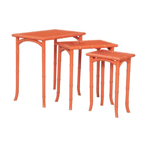 Loft Bamboo Nesting Tables In Loft Tangerine - Set of 3 Furniture GuildMaster 