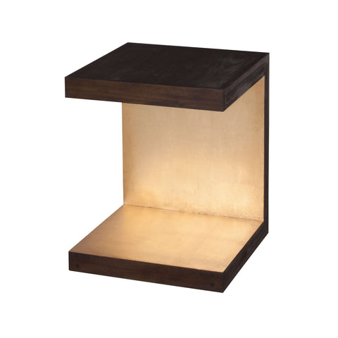 CONTEMPORY ACCENT TABLE; HERITAGE GREY STAIN WITH GOLD LEAF ON SIDE TABLE Furniture GuildMaster 