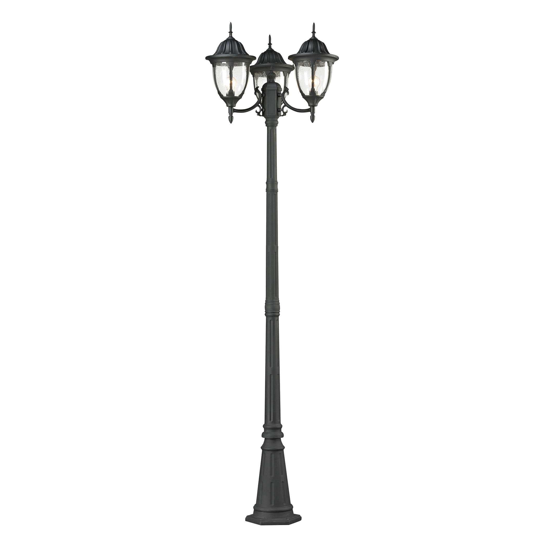 Central Square 3-Light Post Mount Lantern in Charcoal Outdoor Lighting Thomas Lighting 