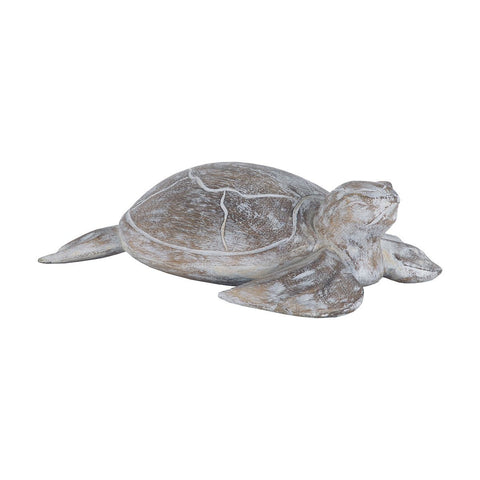 Galapagos Turtle White Washed Albasia Wood ACCESSORIES Sterling 