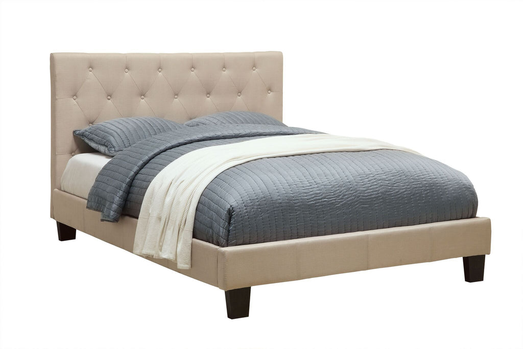 Julian Tufted Fabric Queen Bed Ivory Furniture Enitial Lab 