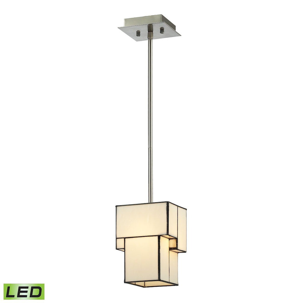 Cubist LED Mini Pendant In Brushed Nickel Ceiling Elk Lighting 