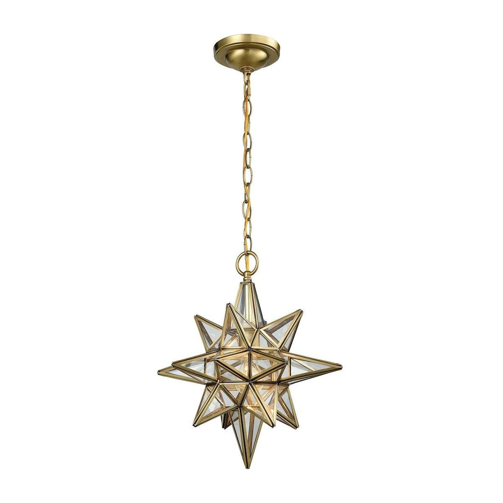 Beamer 16"w Brisjed Brass Star Pendant Ceiling Elk Lighting Default Value 