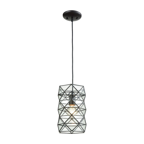 Tetra Pendant In Oil Rubbed Bronze With Clear Glass Ceiling Elk Lighting 
