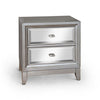 Laney Mirrored 2-Drawer Nightstand Silver Furniture Enitial Lab 