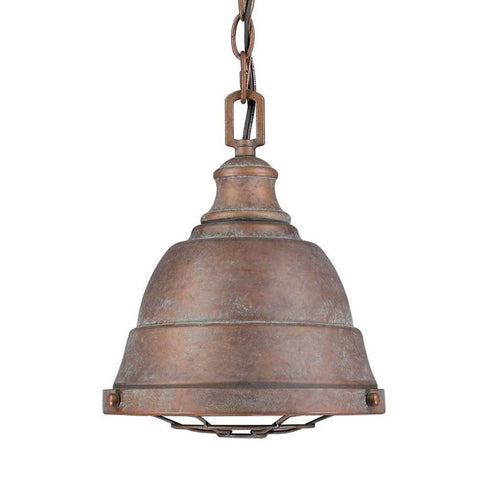 Bartlett Mini Pendant in Copper Patina Ceiling Golden Lighting 