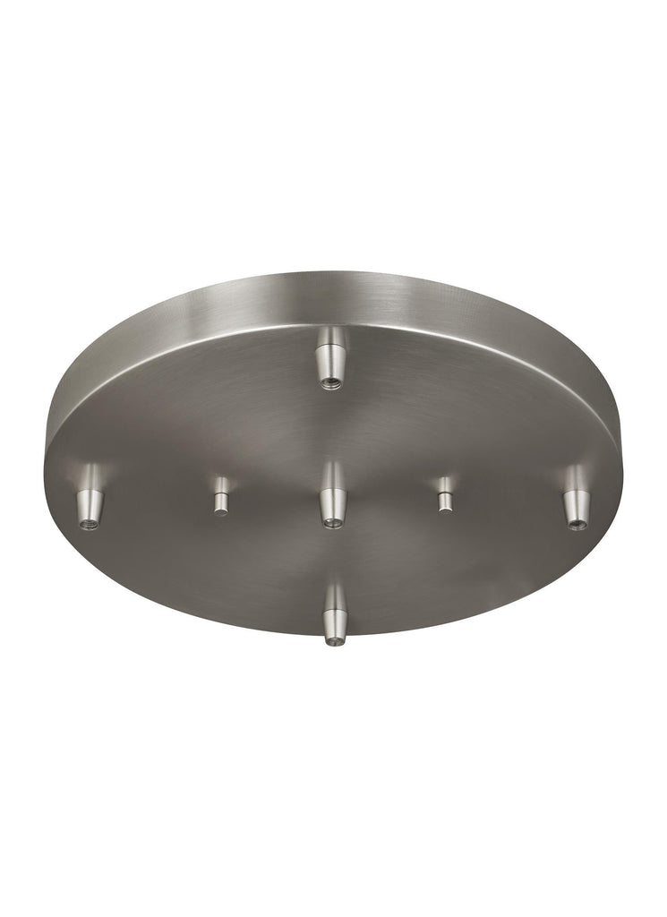 Towner Five Light Cluster Canopy - Brushed Nickel Ceiling Sea Gull Lighting 