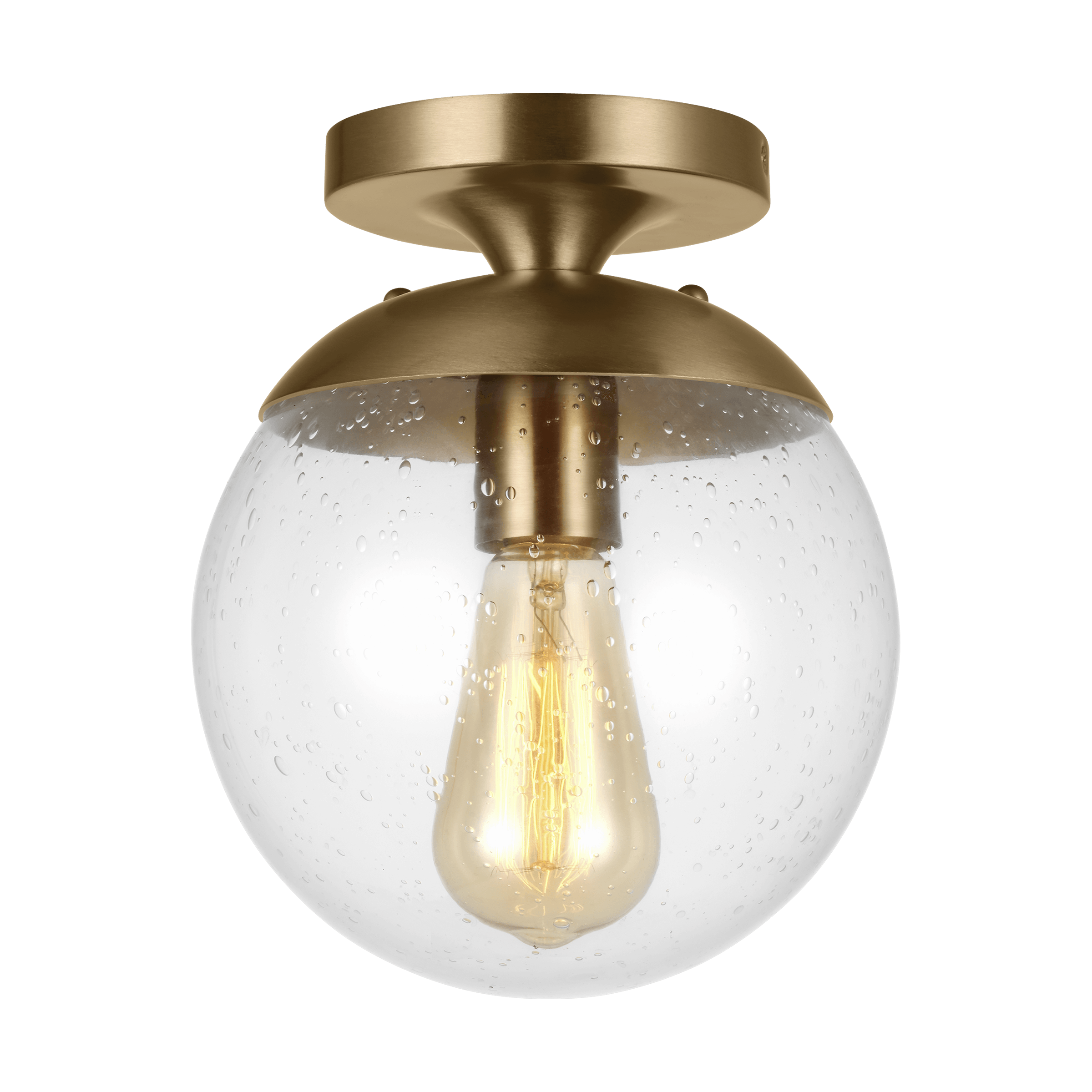 Leo - Hanging Globe One Light Wall / Ceiling Semi-LED Flush Mount - Satin Bronze Ceiling Sea Gull Lighting 