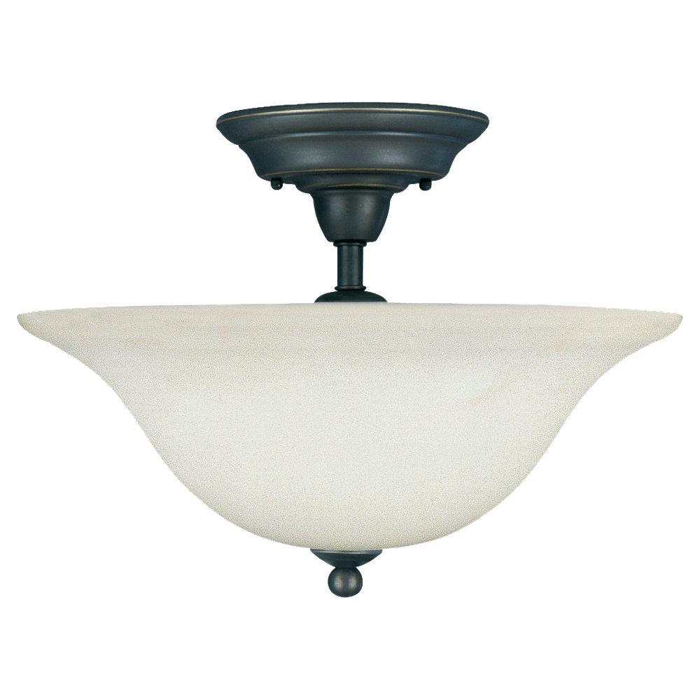 Sussex Three Light Semi-Flush Mount - Heirloom Bronze Ceiling Sea Gull Lighting 