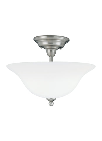 Sussex Three Light Semi-Flush Mount - Brushed Nickel Ceiling Sea Gull Lighting 