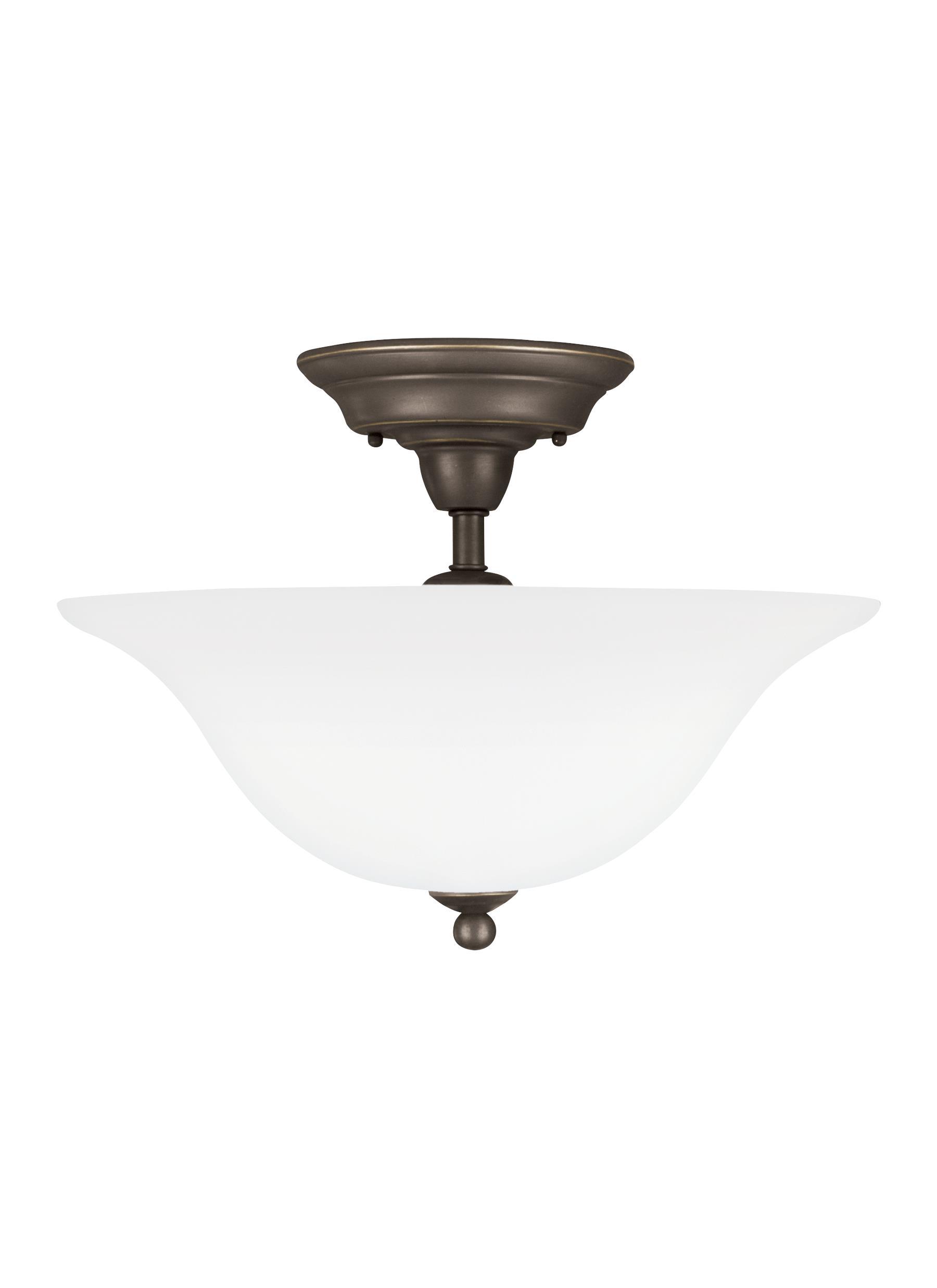 Sussex Three Light Semi-LED Flush Mount - Heirloom Bronze Ceiling Sea Gull Lighting 