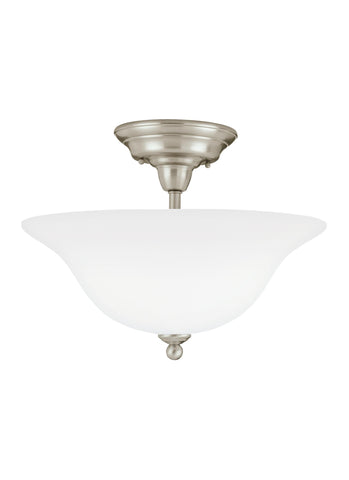 Sussex Three Light Semi-LED Flush Mount - Brushed Nickel Ceiling Sea Gull Lighting 