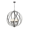 Daisy 6-Light Chandelier in Midnight Bronze with Clear Glass