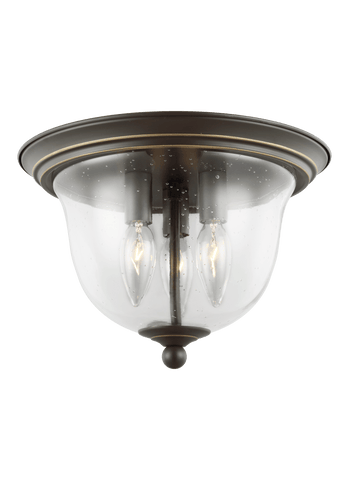 Belton Three Light Ceiling Flush Mount - Heirloom Bronze Ceiling Sea Gull Lighting 