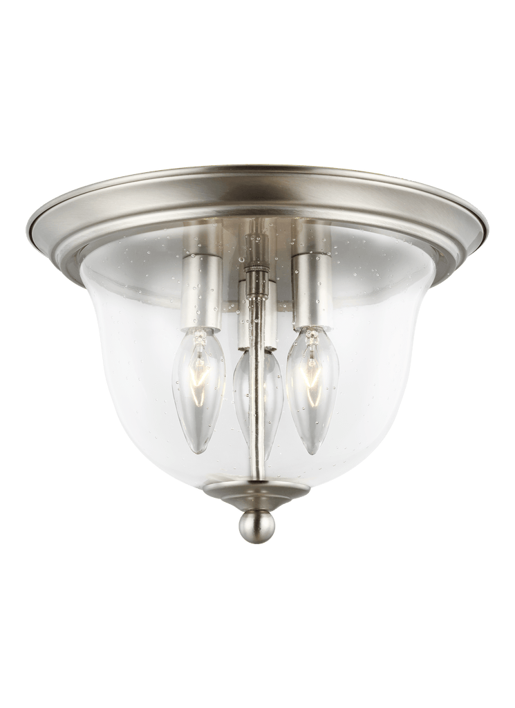 Belton Three Light Ceiling Flush Mount - Brushed Nickel CEILING Sea Gull Lighting 