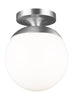 Leo - Hanging Globe One Light Wall / Ceiling Semi-Flush Mount - Satin Aluminum Ceiling Sea Gull Lighting 