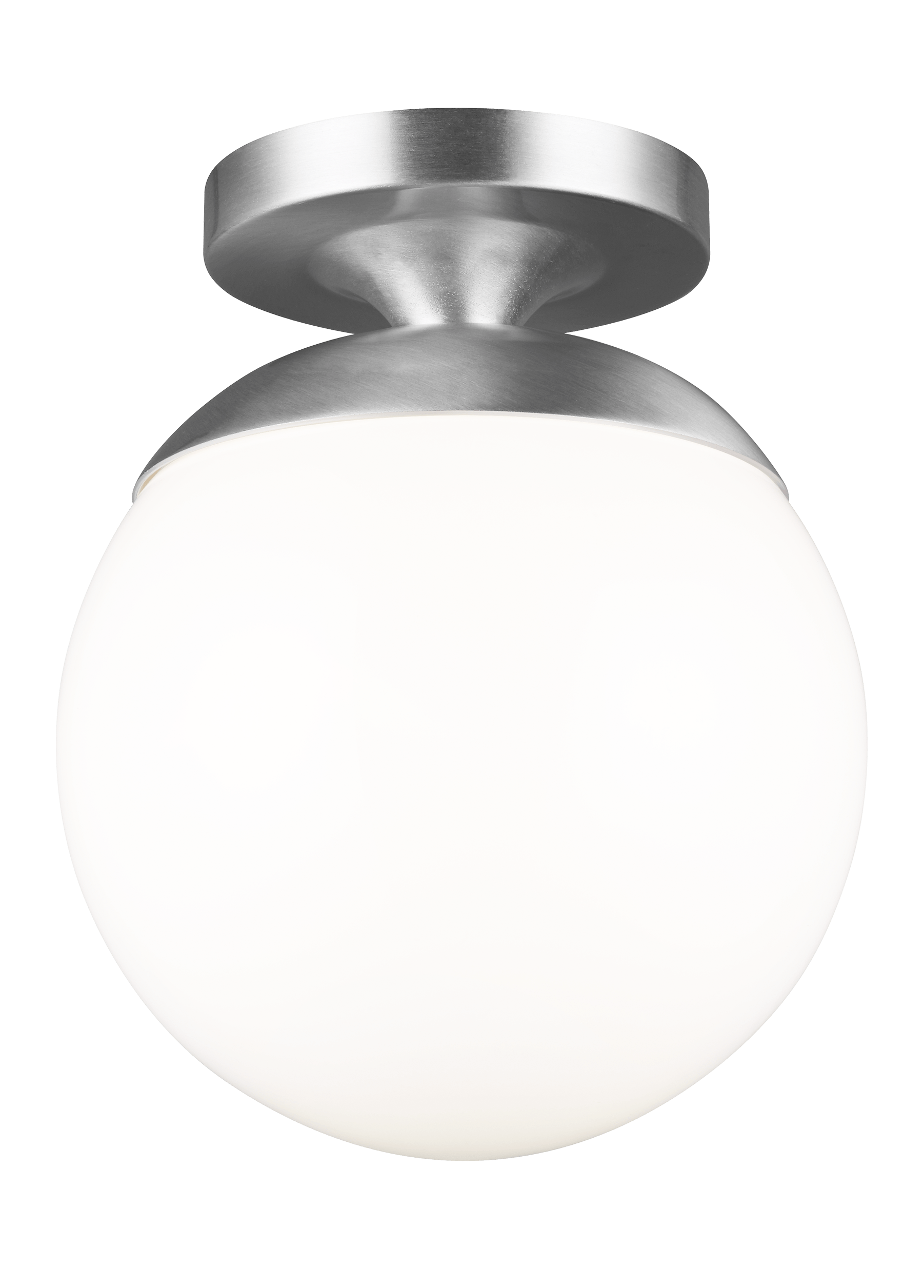 Leo - Hanging Globe One Light Wall / Ceiling Semi-LED Flush Mount - Satin Aluminum Ceiling Sea Gull Lighting 