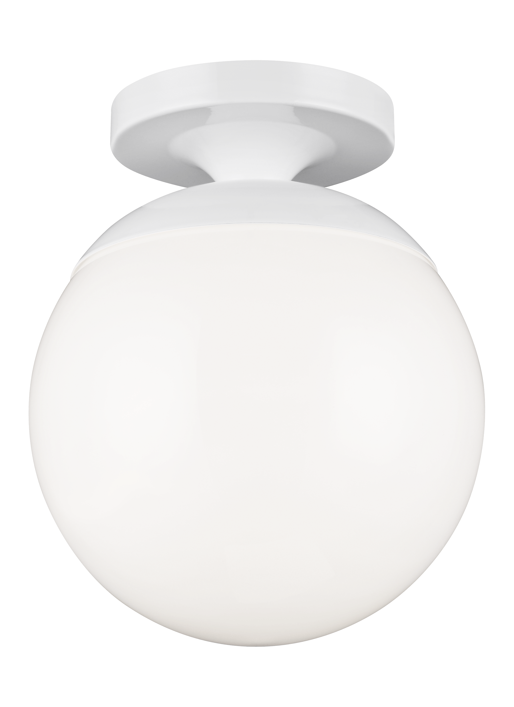 Leo - Hanging Globe One Light Wall / Ceiling Semi-LED Flush Mount - White Ceiling Sea Gull Lighting 
