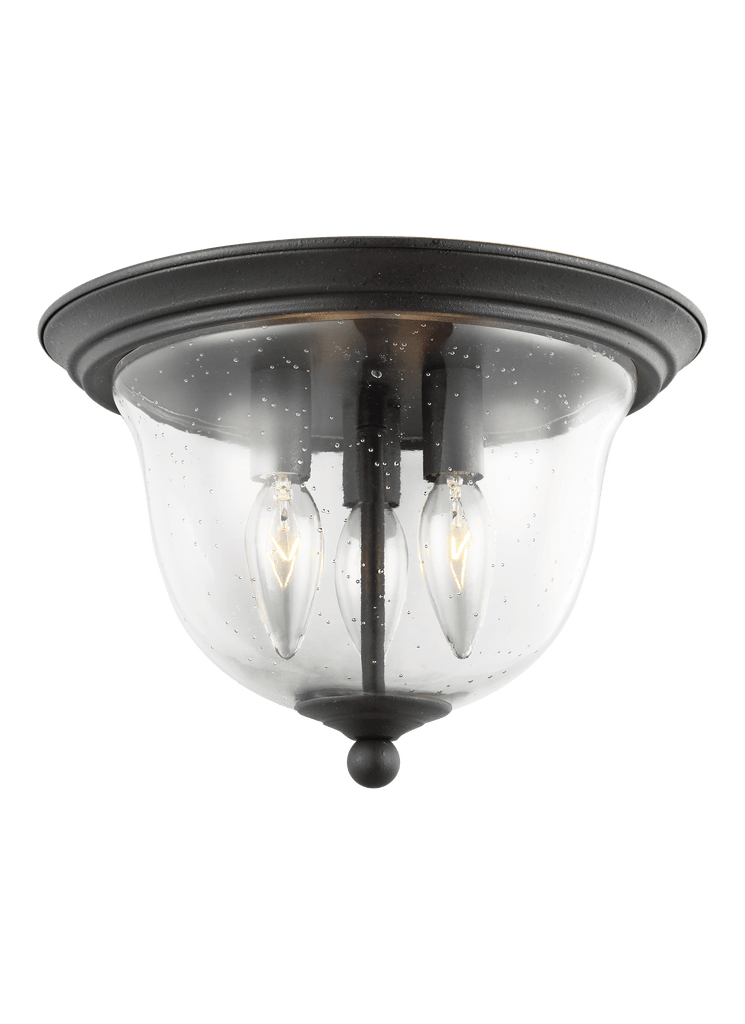 Morill Three Light Ceiling LED Flush Mount - Blacksmith Ceiling Sea Gull Lighting 