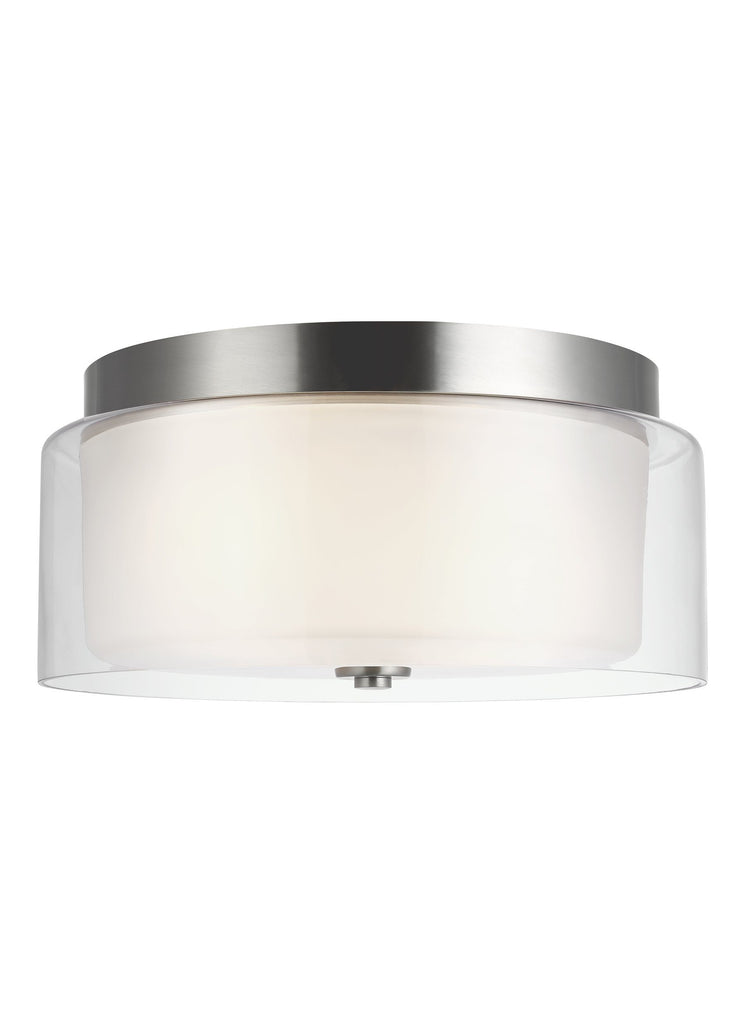 Elmwood Park Two Light Ceiling LED Flush Mount - Brushed Nickel Ceiling Sea Gull Lighting 