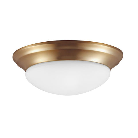 Nash One Light Ceiling Flush Mount - Satin Bronze Ceiling Sea Gull Lighting 