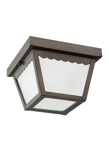 One Light Outdoor Ceiling LED Flush Mount - Bronze Outdoor Sea Gull Lighting 