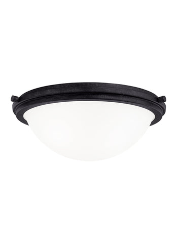 Winnetka Two Light Ceiling Flush Mount - Blacksmith Ceiling Sea Gull Lighting 