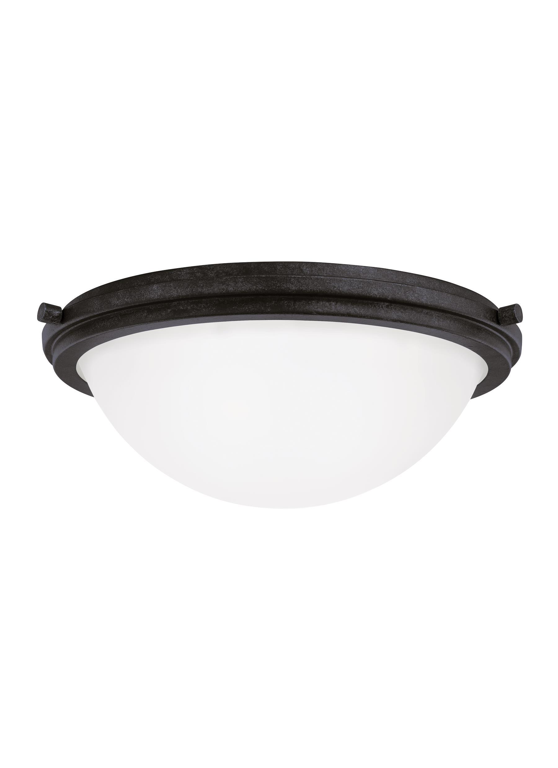 Winnetka Two Light Ceiling LED Flush Mount - Blacksmith Ceiling Sea Gull Lighting 