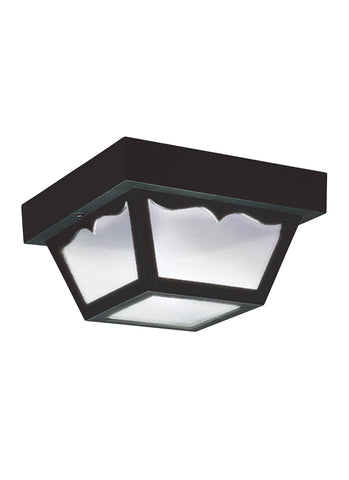 One Light Outdoor Ceiling Flush Mount - Clear Outdoor Sea Gull Lighting 