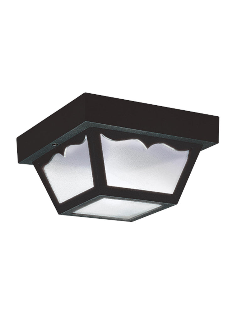 One Light Outdoor Ceiling LED Flush Mount - Clear Outdoor Sea Gull Lighting 