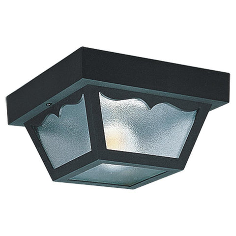 Two Light Outdoor Ceiling Flush Mount - Clear Outdoor Sea Gull Lighting 