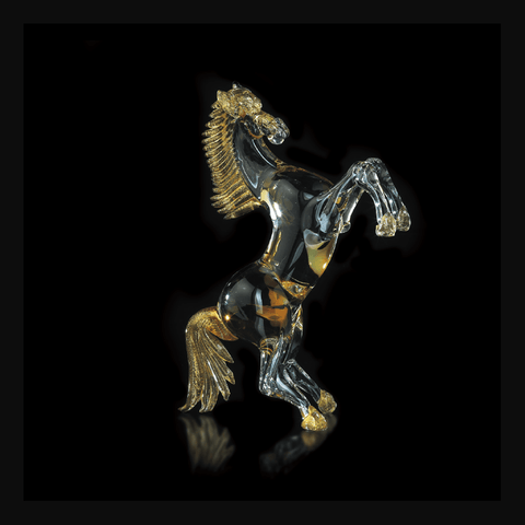 Arte di Murano Small Gold Crystal Horse Standing Decor Accessories Arte di Murano 