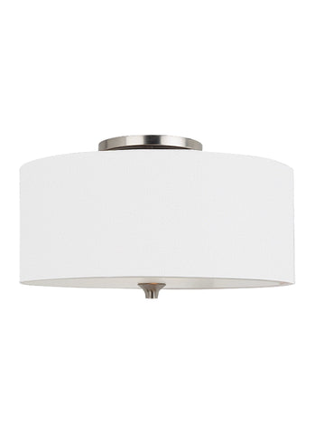 Stirling Two Light Ceiling Flush Mount - Brushed Nickel CEILING Sea Gull Lighting 