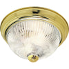Ceiling Flush Mount Clear Ribbed Swirl Glass - Brass - 3 Size Options Ceiling Nuvo Lighting 15" 