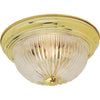 Ceiling Flush Mount Clear Ribbed Glass - Brass - 3 Size Options Ceiling Nuvo Lighting 13" 