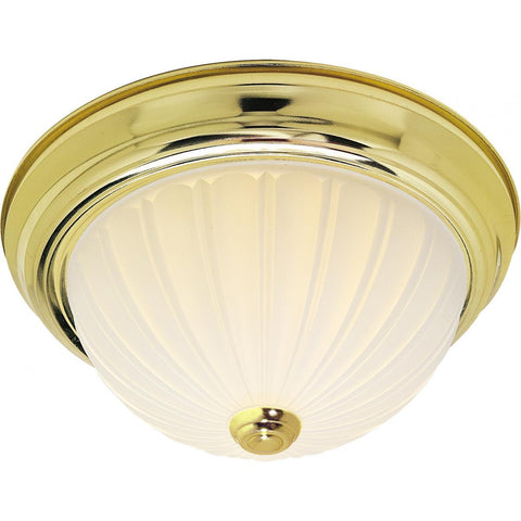 Ceiling Flush Mount Frosted Melon Glass - Brass - 3 Size Options Ceiling Nuvo Lighting 11" 