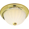 Ceiling Flush Mount Frosted Melon Glass - Brass - 3 Size Options Ceiling Nuvo Lighting 11" 