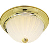 Ceiling Flush Mount Frosted Melon Glass - Brass - 3 Size Options Ceiling Nuvo Lighting 13" 